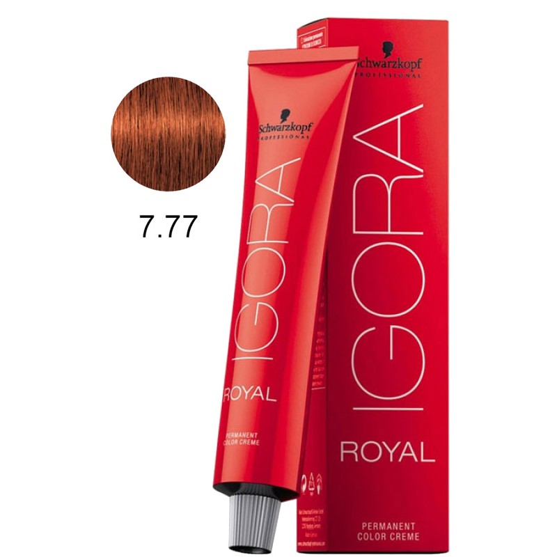 Schwarzkopf Igora 7.77 Royal HD Louro Médio Cobre Extra - 60g - Super Beleza