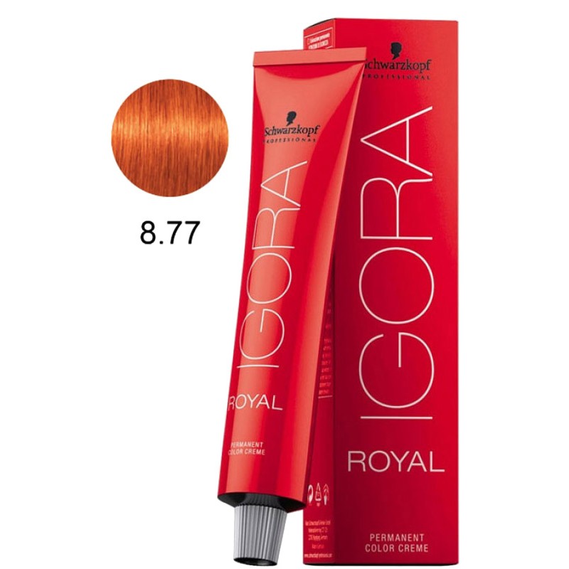 Coloração Igora Royal 8-77 Louro Claro Cobre Extra Schwarzkopf 60g